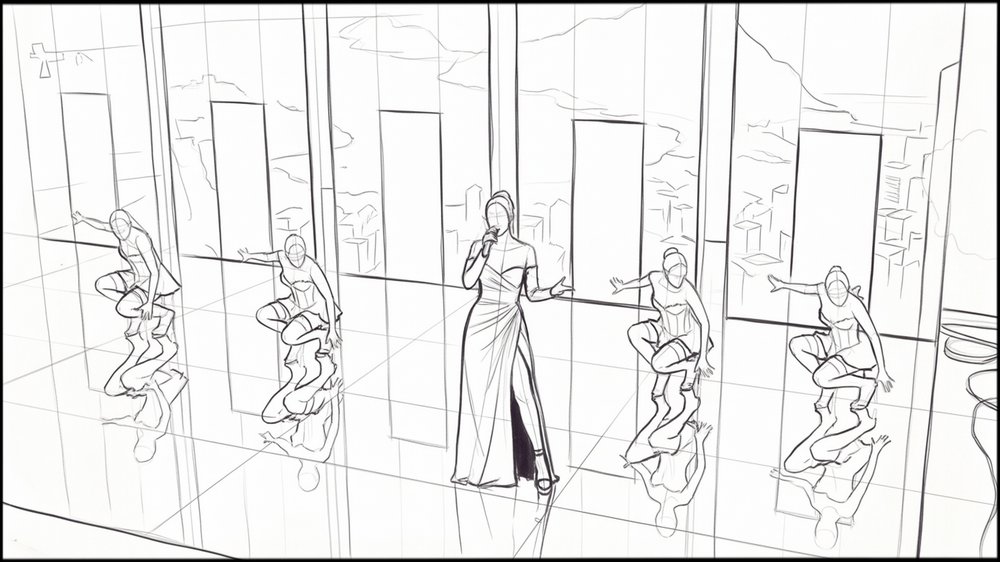 storyboard rough sketch by Dakota Warren