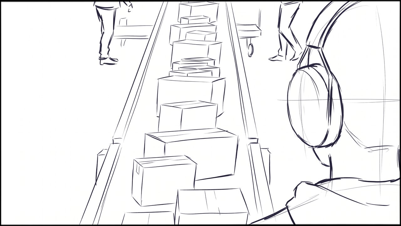 ROUGHS - storyboard frame 1 by Dakota Warren