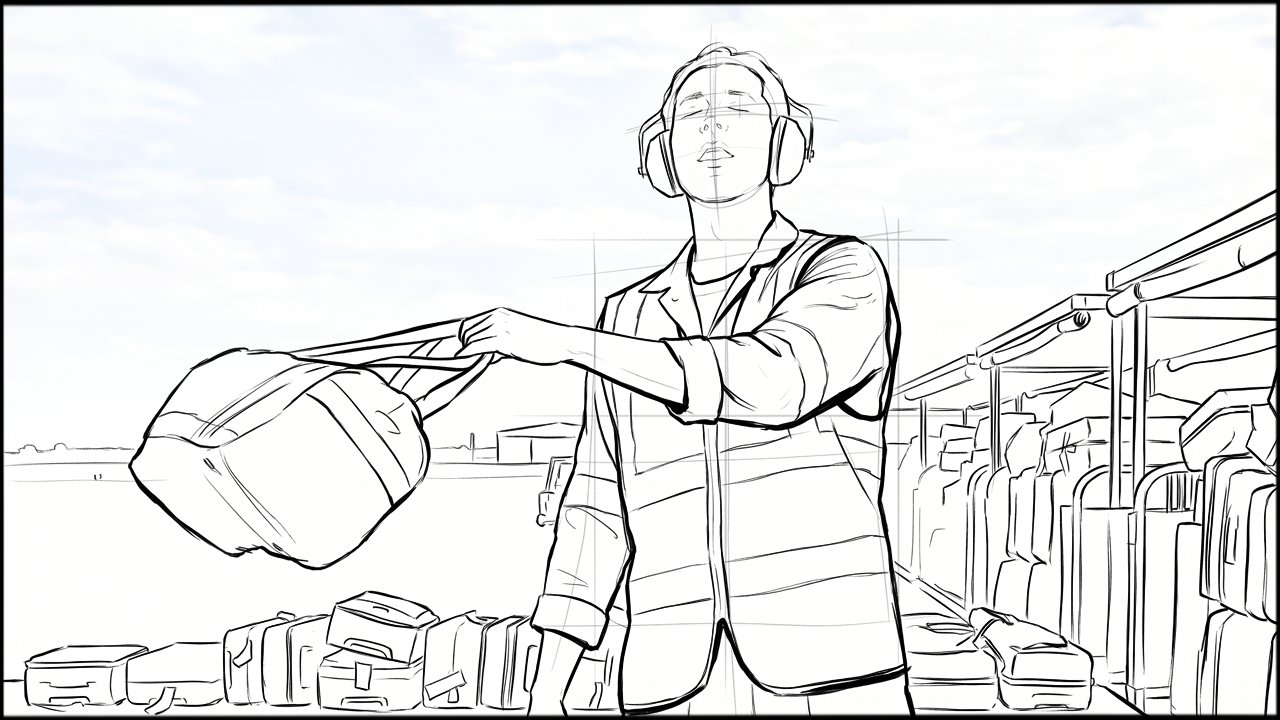 Roughs - storyboard frame 2 by Dakota Warren