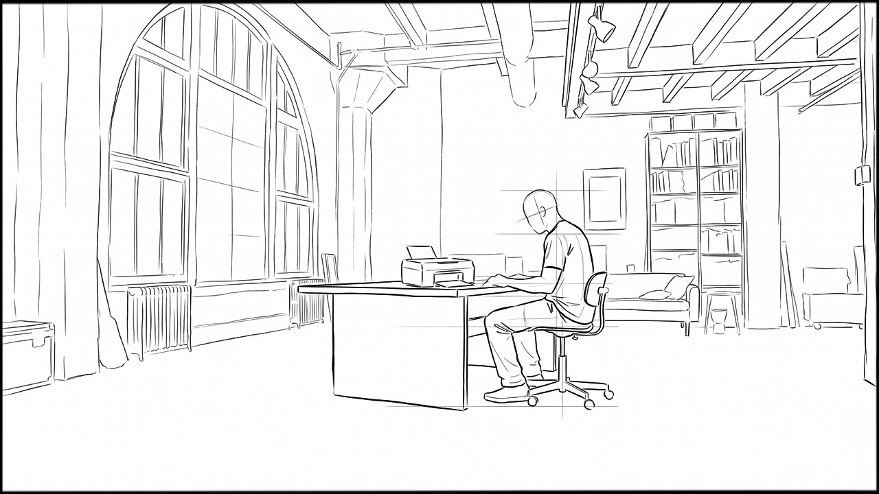 storyboard rough sketch by Dakota Warren