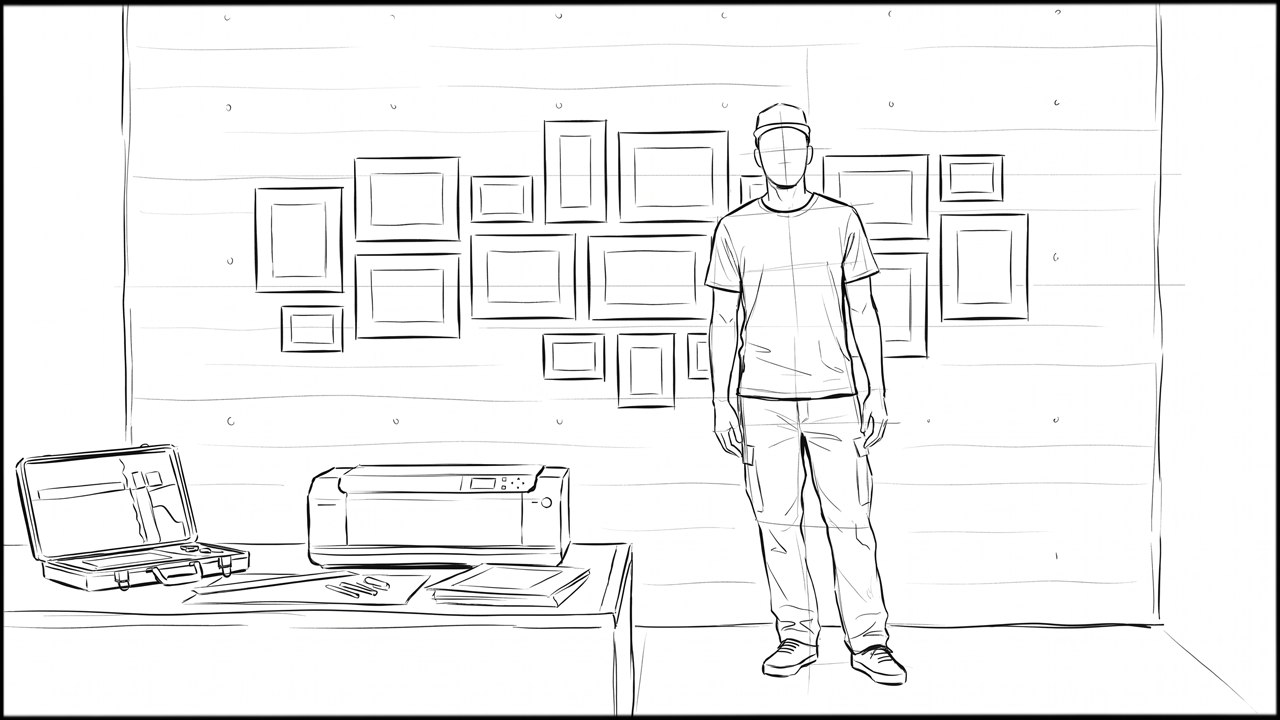 storyboard rough sketch by Dakota Warren