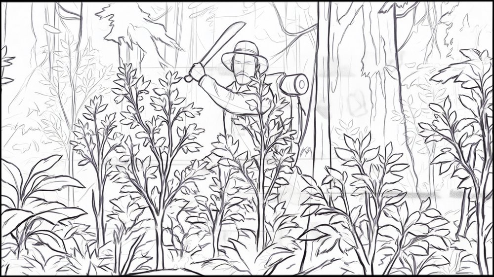 Roughs - storyboard frame 1 by Dakota Warren