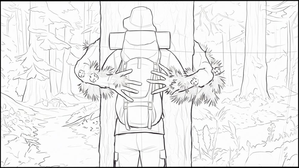 Roughs - storyboard frame 8 by Dakota Warren