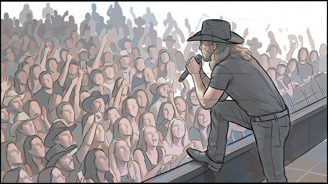 Music Video - Live Performance - storyboard frame 1 by Dakota Warren