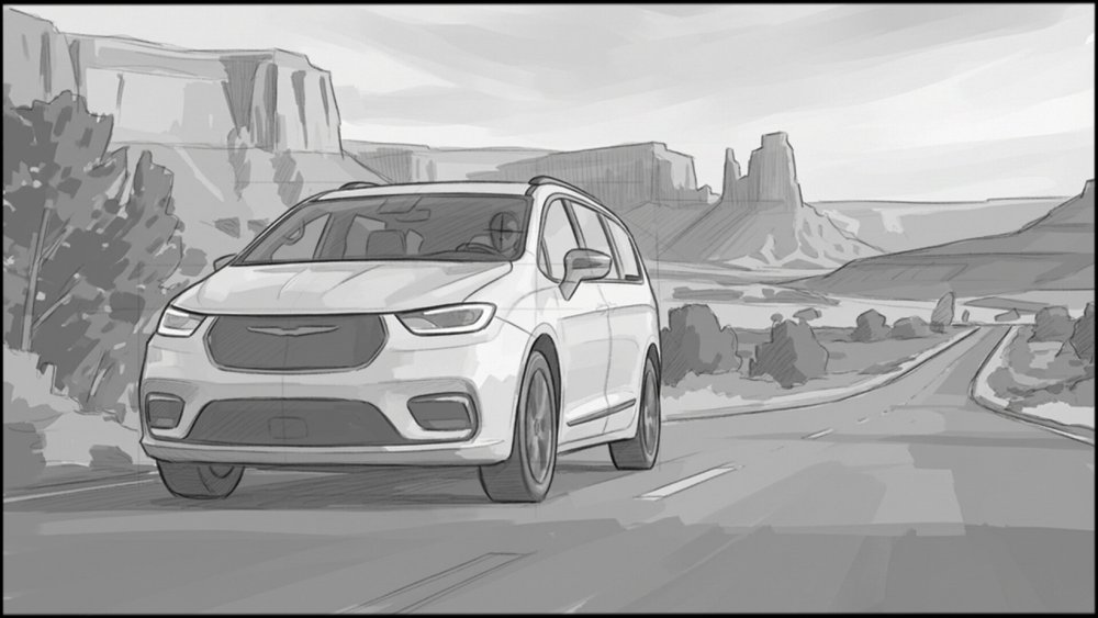 Automotive - storyboard frame 1 by Dakota Warren