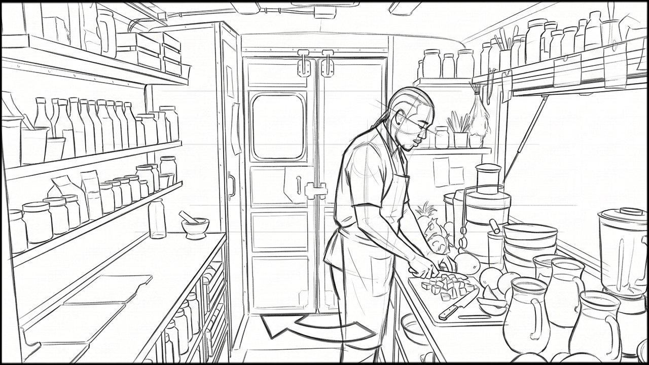 ROUGHS - storyboard frame 1 by Dakota Warren