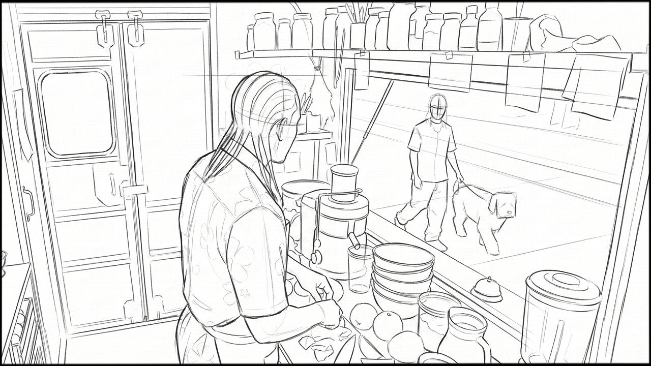 ROUGHS - storyboard frame 2 by Dakota Warren